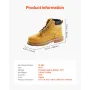 Steel Toe Work Boots, UK Size 7, Waterproof Work Boots for Men, Slip-Resistant Work Boot, Lightweight and Breathable Rubber Sole