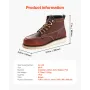 Steel Toe Work Boots, UK Size 7, Waterproof Moc Toe Work Boots for Men, Slip-Resistant Work Boot, Lightweight and Breathable EVA