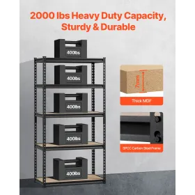 Storage Shelves 16" D x 32" W x 62.8" H 5-tier Garage Storage Shelving