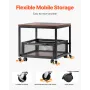 Mini Fridge Stand with Storage, 198 lbs Mini Fridge Table with Movable Storage Cart & Swivel Wheels, Beverage Refrigerator Stand