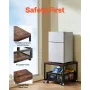 Mini Fridge Stand with Storage, 198 lbs Mini Fridge Table with Movable Storage Cart & Swivel Wheels, Beverage Refrigerator Stand