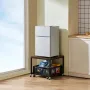 Mini Fridge Stand with Storage, 198 lbs Mini Fridge Table with Movable Storage Cart & Swivel Wheels, Beverage Refrigerator Stand