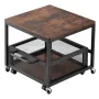 Mini Fridge Stand with Storage, 198 lbs Mini Fridge Table with Movable Storage Cart & Swivel Wheels, Beverage Refrigerator Stand