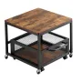 Mini Fridge Stand with Storage, 198 lbs Mini Fridge Table with Movable Storage Cart & Swivel Wheels, Beverage Refrigerator Stand