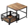 Mini Fridge Stand with Storage, 198 lbs Mini Fridge Table with Movable Storage Cart & Swivel Wheels, Beverage Refrigerator Stand