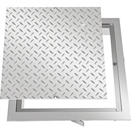 Recessed Manhole Cover Covers 50x50 cm Clear Opening, Galvanized Steel Drain Cover Overall Size 57x57 cm, Sealed Square Manhole
