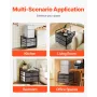 Mini Fridge Stand with Storage, 176 lb-Capacity Mini Fridge Table with 2 Drawers & 4 Swivel Wheels, Mobile Mini Fridge Shelf, Gr