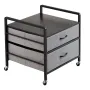Mini Fridge Stand with Storage, 176 lb-Capacity Mini Fridge Table with 2 Drawers & 4 Swivel Wheels, Mobile Mini Fridge Shelf, Gr