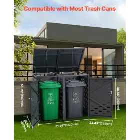 Skrald Opbevaring Skur til 2 skraldecontainer