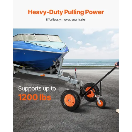 Trailer Dolly, 1200lbs Tongue Weight Capacity, Carbon Steel Trailer Mover with 2 inch Ball, 15.2 inch Pneumatic Tires, Portable 