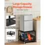 Mini Fridge Stand with Storage, 198 lbs Mini Fridge Table with Movable Storage Cart & Swivel Wheels, Beverage Refrigerator Stand
