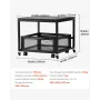 Mini Fridge Stand with Storage, 198 lbs Mini Fridge Table with Movable Storage Cart & Swivel Wheels, Beverage Refrigerator Stand