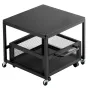Mini Fridge Stand with Storage, 198 lbs Mini Fridge Table with Movable Storage Cart & Swivel Wheels, Beverage Refrigerator Stand