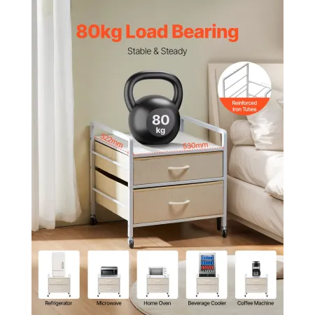 Mini Køleskab Stand med opbevaring 176 lbs hvidt mini køleskab