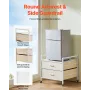 Mini Fridge Stand with Storage, 176 lb-Capacity Mini Fridge Table with 2 Drawers & 4 Swivel Wheels, Mobile Mini Fridge Shelf, Wh