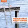 Aluminiums dockstige flip-up båd dockstige 5 trin med 350 kg