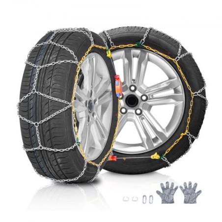 Snow Chains Manganese Alloy Steel Traction Tire Chains (Set of 2) Silver