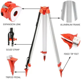 ium Tripod & 5m Survey Levelling Staff For Laser Level /dumpy 1.65m Tripod