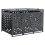 Trash Can Storage, 3 x 52.79 Gal Trash Bin Storage Shed Outdoor, Horizontal Waterproof Storage Cabinet with Chain Lid, Lockable 