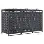 Trash Can Storage, 3 x 52.79 Gal Trash Bin Storage Shed Outdoor, Horizontal Waterproof Storage Cabinet with Chain Lid, Lockable 