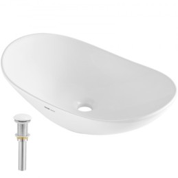 Modern Ceramic Vessel Sink 23.3" x 14.2" Bathroom Vanity Bowl Countertop
