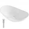 Modern Ceramic Vessel Sink 23.3" x 14.2" Bathroom Vanity Bowl Countertop
