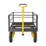 1400 Lbs Steel Garden Cart, Heavy Duty Pullable Garden Wagon Yard Cart, 2 in 1 Outdoor Metal Utility Wagon Yard Trailer with 13"
