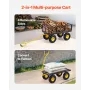 500 Lbs Steel Garden Cart, Heavy Duty Garden Wagon Cart Pullable on Wheels, Metal Yard Utility Wagon Carts with 10" All Terrain 