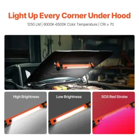 Underhood Work Light 1250lm 6000mAh LED Magnetisk arbejds Lysopladelig