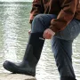 Men's Steel Toe Rubber Boots, Protective Footwear, Waterproof Rain Fishing Boots, Outdoor Non-Slip Work Shoes, Lightweight and D