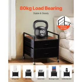 Mini køleskabstativ med opbevaring 176 lbs sort mini køleskab