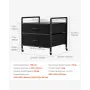 Mini Fridge Stand with Storage, 176 lb-Capacity Mini Fridge Table with 2 Drawers & 4 Swivel Wheels, Mobile Mini Fridge Shelf, Bl