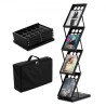 Foldable Magazine Display Rack 4 Pocket Brochure Literature Display Stand