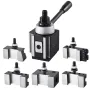 Quick Change Tool Post Set, 6 Pcs, Includes Lathe Tool Holders, Wedge Type Tool Post with Turning Tool Holder Accessories, Fit f