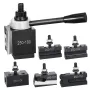 Quick Change Tool Post Set, 6 Pcs, Includes Lathe Tool Holders, Wedge Type Tool Post with Turning Tool Holder Accessories, Fit f