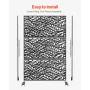 Metal Privacy Screen, 47" W x 72" H, Outdoor Privacy Screens & Panels, Freestanding Outdoor Divider with Stand, 3-Panel Decorati