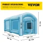 13 x 8 x 7FT Inflatable Spray Booth Tent Inflatable Paint Booth Tent Car Paint Booth Giant Workstation 210D Oxford Fabric With