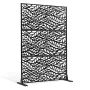 Metal Privacy Screen, 47" W x 72" H, Outdoor Privacy Screens & Panels, Freestanding Outdoor Divider with Stand, 3-Panel Decorati