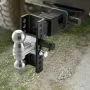 Adjustable Trailer Hitch, 6" Drop Hitch Ball Mount, Fit 2.5" Receiver, Heavy Duty Trailer Tow Hitch with 2" & 2-5/16"Balls, 2200