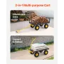 900 Lbs Heavy Duty Steel Garden Cart, Garden Wagon Cart on Wheels, Outdoor Metal Yard Utility Wagon Carts with 10" Tires and Mes