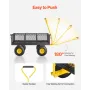 900 Lbs Heavy Duty Steel Garden Cart, Garden Wagon Cart on Wheels, Outdoor Metal Yard Utility Wagon Carts with 10" Tires and Mes