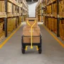 900 Lbs Heavy Duty Steel Garden Cart, Garden Wagon Cart on Wheels, Outdoor Metal Yard Utility Wagon Carts with 10" Tires and Mes