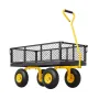 900 Lbs Heavy Duty Steel Garden Cart, Garden Wagon Cart on Wheels, Outdoor Metal Yard Utility Wagon Carts with 10" Tires and Mes