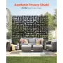 Metal Privacy Screen, 47" W x 76" H, Outdoor Privacy Screens 3-Panel, Freestanding Outdoor Divider with Stand, Decorative Garden