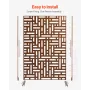 Metal Privacy Screen, 36" W x 72" H, Outdoor Privacy Screens & Panels, Freestanding Outdoor Divider with Stand, 3-Panel Decorati