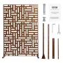 Metal Privacy Screen, 36" W x 72" H, Outdoor Privacy Screens & Panels, Freestanding Outdoor Divider with Stand, 3-Panel Decorati