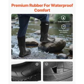 Rubber Boots Men Protective Footwear Steel Toe Work Rain Boots Size 11 US