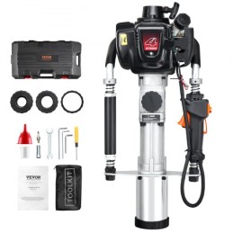 37.77cc Gas-Powered T Post Driver 4-Stroke Fence Piling Pounder w/ 3 Head