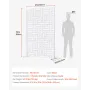 Metal Privacy Screen, 47" W x 76" H Outdoor Privacy Screens 3-Panel, Freestanding Outdoor Divider with Stand, Decorative Garden 