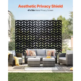 Metal Privacy Screen 47" x 72" Freestanding Outdoor Privacy Screens